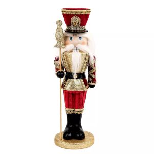 Red Nutcracker Doll Christmas Decoration, Christmas Tree Figurine Creative Christmas Decorative Nutcracker Xmas Themed Holiday Nut Cracker Doll Figure Decorations for Party Store Home