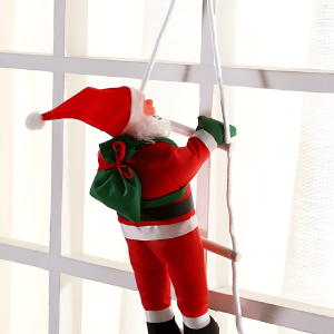 1pc 37cm Christmas Hanging Decoration, Santa Claus Ladder Climbing Style Christmas Hanging Ornaments For Christmas Tree Fireplace Window Family Holiday Christmas Party Home Wall Background Decoration, Christmas Eve 2025 New Year Decoration, Christmas Gifts,Christmas Santa Claus Ladder