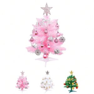 40cm Small Desktop Ornament Christmas Tree, Desktop Christmas Tree With Balls, Small Christmas Tree With Mini Decorations, Simulated Desktop Christmas Tree Multicolor