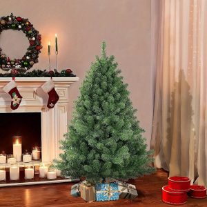 59in/24in/18in Artificial Christmas Tree, Garden Decorated Fir Tree Christmas Tree, Premium Hinged Spruce Artificial Festival Parties Decoration Unlit Pine Tree, Ideal For Home, Office, And Xmas Party Decoration,Indoor Outdoor, Halloween, New Year Decorations, Includes Metal Foldable Stand (Green) Green