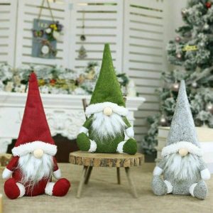 3pcs Christmas Faceless Gnome Santa Plush Dolls Xmas Ornament Toy Table Decor US 1